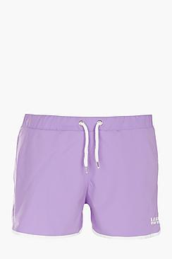 Boohoo Runner Swim Short With Embroidery