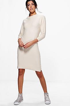 Boohoo Katie Super Soft Rib Knit Midi Dress