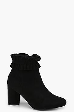 Boohoo Bella Frill Trim Ankle Boot