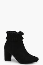 Boohoo Bella Frill Trim Ankle Boot