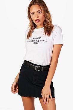 Boohoo Helen Micro Mini Denim Skirt