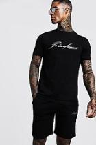 Boohoo Man Autograph Irridescent T-shirt & Short Set