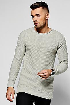 Boohoo Waffle Stitch Bagel Neck Jumper