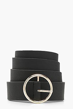 Boohoo Plus Alice Gold Circle Ring Boyfriend Belt