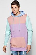 Boohoo Cut And Sew Panelled Colour Block Hoodie