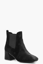 Boohoo Star Embossed Velvet Shoe Boots