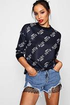 Boohoo Tall Katie Babe All Over Slogan Sweat