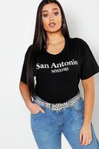 Boohoo Plus San Antonio Slogan T-shirt