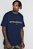 Boohoo Oversized International Man Print T-shirt