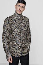 Boohoo Abstract Floral Long Sleeve Shirt