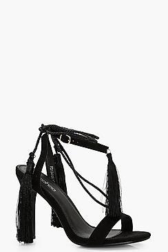 Boohoo Rebecca Tassel Trim Heels