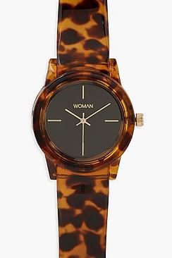 Boohoo Tortoiseshell Effect Strap Watch