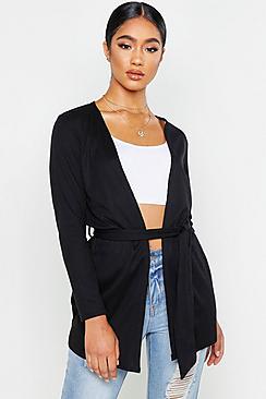 Boohoo Rib Belted Kimono