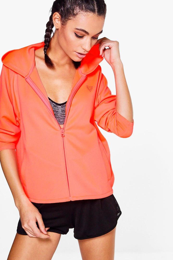 Boohoo Maisie Fit Zip Through Hoody Orange