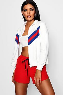 Boohoo Freya Retro Sports Bomber