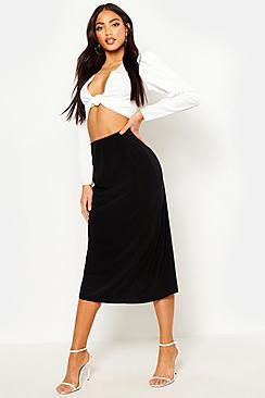 Boohoo Slinky Bias Cut Midi Skirt