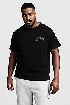 Boohoo Big And Tall China Town Back Print T-shirt
