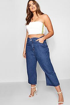 Boohoo Zendaya Scallop Edge Denim Culotte