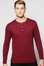 Boohoo Long Sleeve Henley Lounge Top