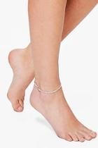 Boohoo Isabel Diamante Glass Stone Dainty Anklet