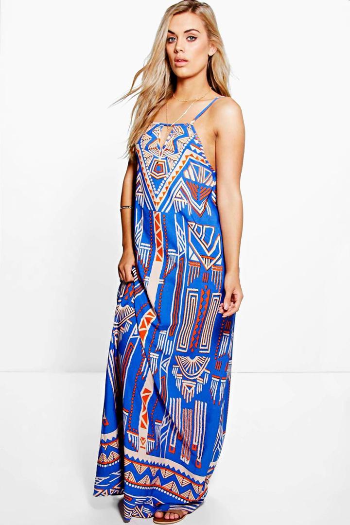 Boohoo Plus Jane Printed Woven Maxi Dress Multi