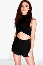 Boohoo Lena Scalloped Edge Shorts