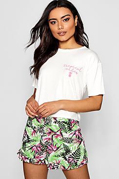 Boohoo Ruby Tropical Vibes Short Set