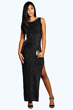 Boohoo Becki Glitter Maxi Dress