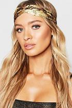 Boohoo Mustard Snake Print Twist Knot Headband