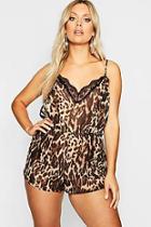 Boohoo Plus Animal Lace Trim Chiffon Pj Romper