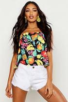 Boohoo Fruit Print Tie Strap Cami