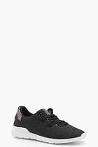 Boohoo Scarlett Leather Effect Lace Up Sports Trainers