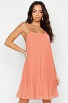 Boohoo Chiffon Pleated Swing Dress