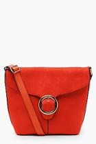 Boohoo Ava Suedette Ring Buckle Bucket Cross Body