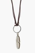 Boohoo Double Feather Charm Necklace Silver