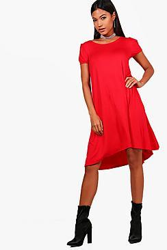 Boohoo Selma Short Sleeve Jersey Swing Dress