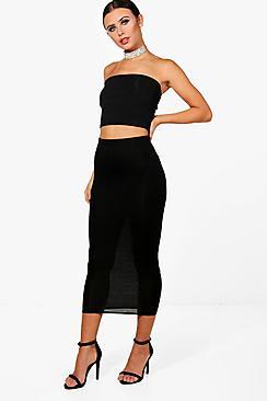 Boohoo Petite Bella Basic Midaxi Jersey Skirt
