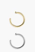 Boohoo Ana Gold & Silver 2 Pack Removable Lip Ring Multi