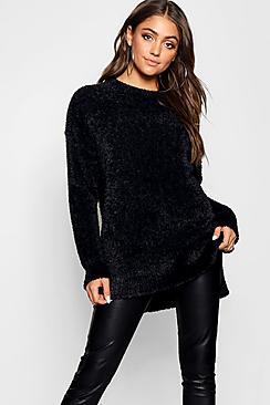 Boohoo Oversized Longline Fluffy Knitted Jumper