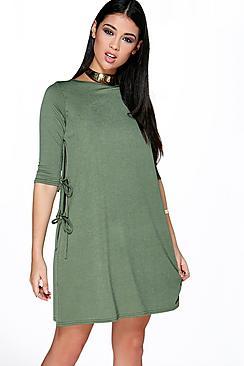 Boohoo Hayley Tie Side Shift Dress