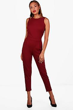 Boohoo Tailored Sleeveless Jumpsuit