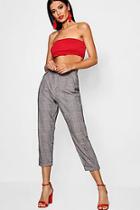 Boohoo Mona Contrast Check Tapered Trouser