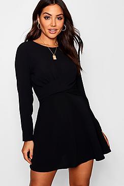 Boohoo Lily Ruffle Tailored Midi Dress