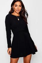 Boohoo Lily Ruffle Tailored Midi Dress