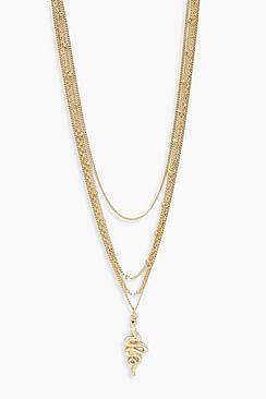 Boohoo Snake & Multi Coin Chain Layered Neckalce