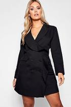 Boohoo Plus Ruffle Detail Mini Blazer Dress