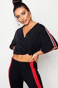 Boohoo Lauren Sport Stripe V Front T-shirt