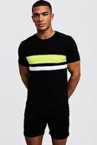 Boohoo Neon Stripe Muscle Fit T-shirt