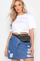Boohoo Plus All Over Straw Bum Bag