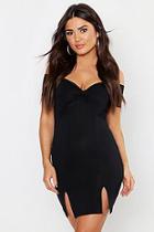 Boohoo Twist Front Off The Shoulder Bodycon Dress